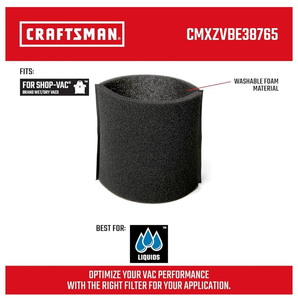 Craft Black Foam Vacuum Filter Accessory